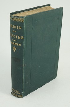 Darwin, Charles - The Origin of the Species ... 6th edition, with additions and corrections. (Forty-Third Thousand). folded diagram, half title; original blind-ruled green cloth, gilt-decorated and lettered on spine, pat